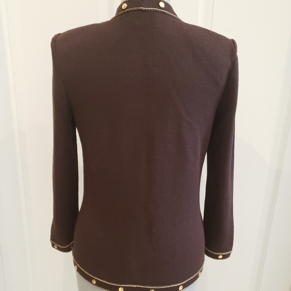 St. John Brown Cardigan Size Petite - Picture 4 of 8